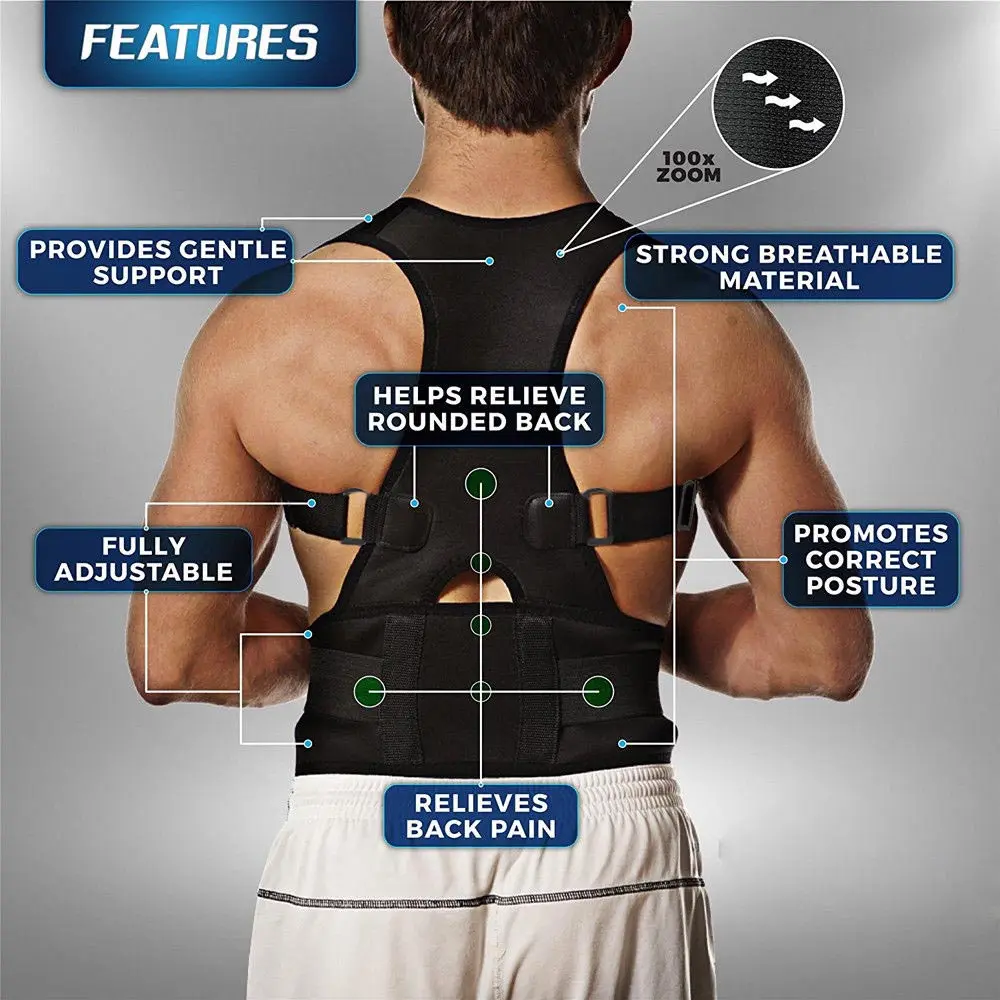 Posture Corrector Support Magnetic Back Shoulder Brace Belt Sculpting Sitting Adults Truefit Posture True Fit Posture Corrector