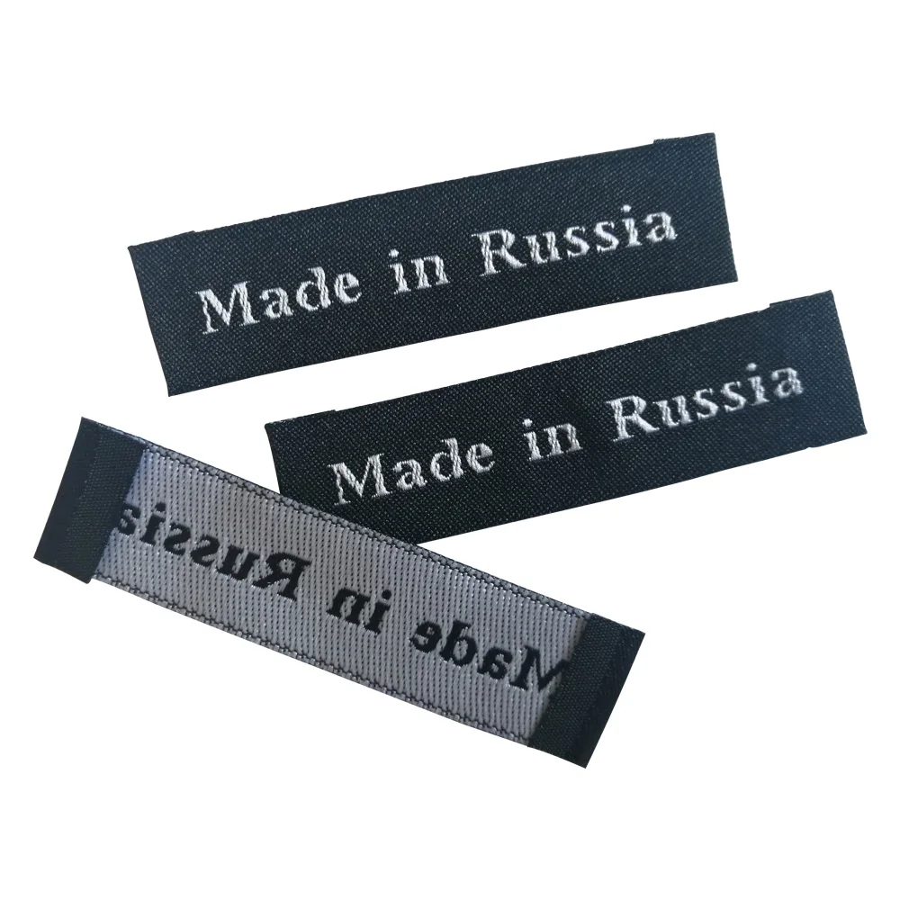 Made In Russia Origin Labels For Clothing Handmade Woven Tags Sew Fabric Label For Gift Diy Sewing Accessories