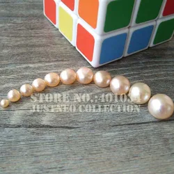 Genuine Cultured Freshwater Pearls  Half Drilled Natural Pink Loose Button Beads 5/6/7/8/9 mm