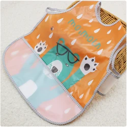 Adjustable Baby Bibs EVA Plastic Waterproof Lunch Feeding Bibs Baby Cartoon Feeding Cloth Children Baby Apron Babador de bebe