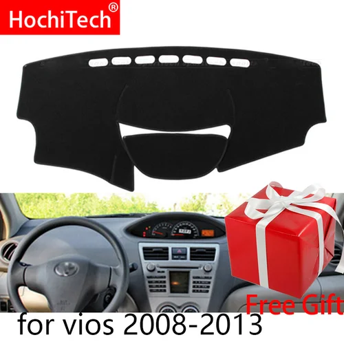 Cubiertas para salpicadero de coche con volante a la derecha e izquierda, alfombrilla, cojín, alfombras, accesorios para Toyota Vios 2008 2009 2010 2011-2013