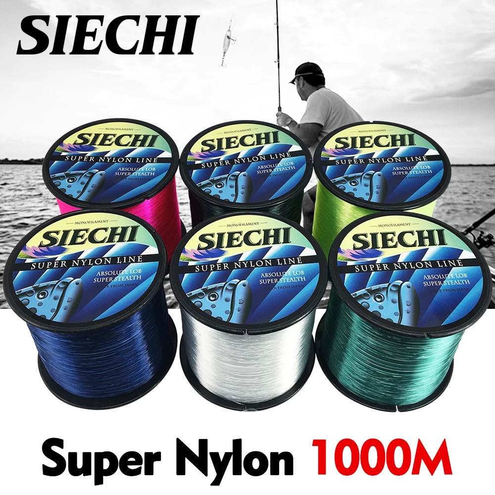 

SIECHI Nylon Line Super Strong Nylon Fishing Line 1000M Monofilament Line Japan Material Fishline for Carp fishing