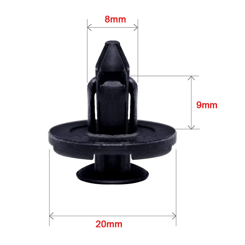 50Pcs/Set 8mm Rivet Retainer Plastic Car Fastener Clip Auto Bumper Fender Push type fixing Clips for Nissan Livina TIIDA Sylphy image 2