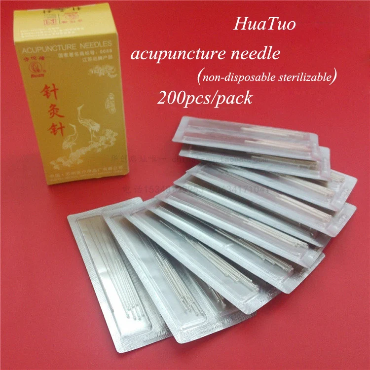 watuo huatuo silver plated non disposable needle 200 pcs reusable acupuncture pins 0.25/30/35/40mm Not one-time Chinese medicine