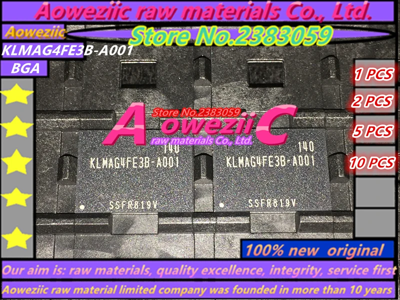 

Aoweziic 100% new original KLMAG4FE3B-A001 BGA Memory chip KLMAG4FE3B A001