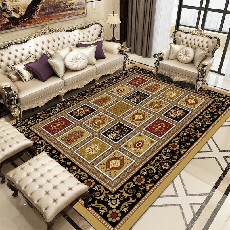 

Retro Europe Type Geometric Colorful Pattern Carpets for Living Room Bedroom Area Rugs Home Decor Tapetes Hallway Soft Carpet