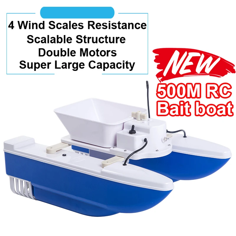 New arrival Wireless 500m RC Distance Speedboat Fish Finder Lure Ship Boat Fishing feeding hook Fishing Bait Boat