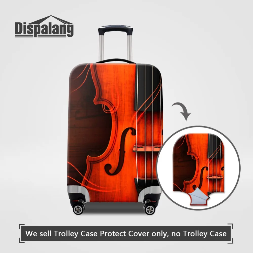 

Dispalang 3D Violin Thicker Stretch Luggage Protective Covers For 18-32 Inch Case Elastic Washable Dustproof Rain Suitcase Cover