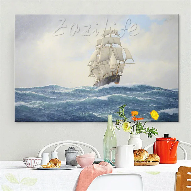 

Hand painted canvas oil paintings Cheap large boat modern abstract oil painting wall decor Art pictures for living room 9