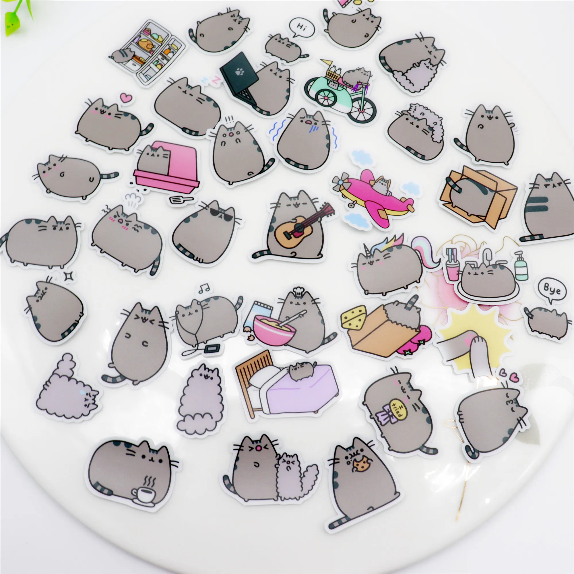 39pcs Creative cute self-made fat cat sticker scrapbooking stickers /decorative sticker /DIY craft photo albums Waterproof