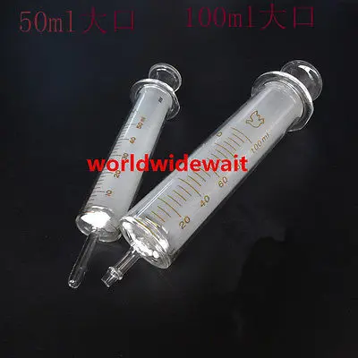 1Pc 1ml 2ml 5ml 10ml 20ml 30ml 50ml 100ml Glass Syringe Injector Glass Sampler