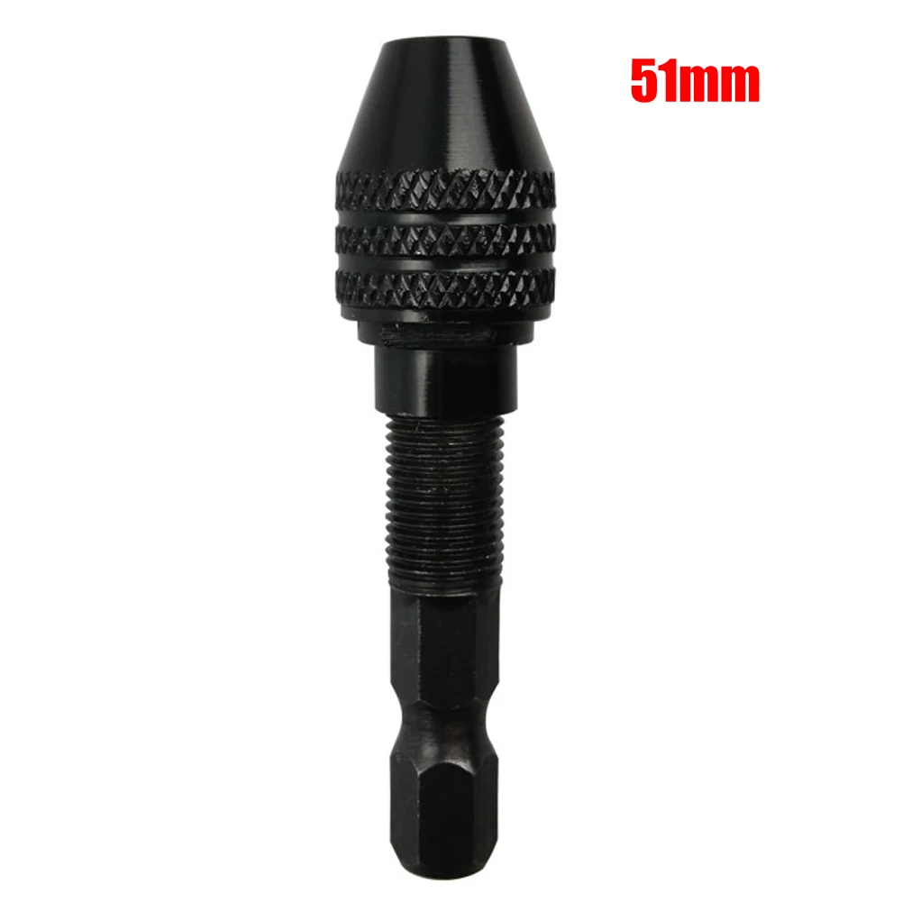 Mini Universal 1/4'' 0.3-3.2mm Keyless Drill Screwdriver Chuck Hexagonal Drill Adapter Converter With Rod Short/Long tail 1Pc