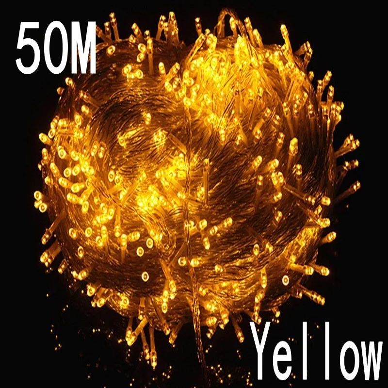 NEW yellow Colors String Light 50M 400 LED  Christmas/Wedding/Party Decoration Lights  220V outdoor Waterproof led lamp