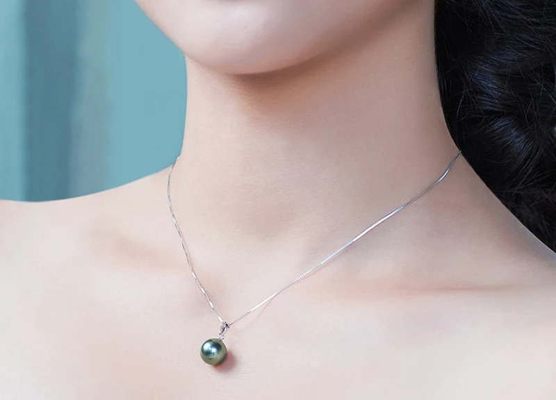 Fashion Beautiful Pendant Necklace 925 Solid Silver Natural Pearl Pendant Necklace Wedding Jewelry for Women