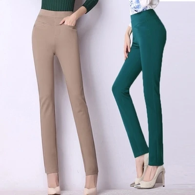 Straight pants pants trousers fat MM high waist plus velvet elastic elastic waist large size pants casual simple ladies pants sp