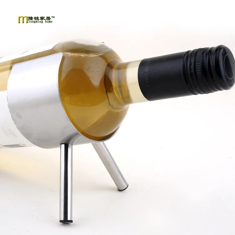 1PC 304 stainless steel wine rack cabinet Home Furnishing decorative cannon Wine holder with 2 legs KJ 3005