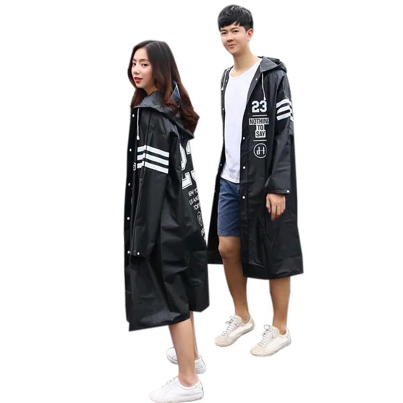 Hot Sale Brand The New Adult Men Women Long EVA Thick Rainwear Universal Rain Coat Waterproof Poncho Hiking Tour Raincoat Hooded