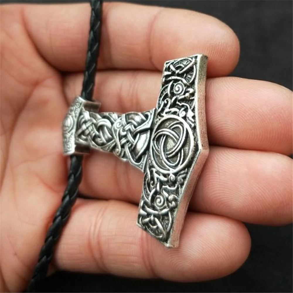 Talisman Viking Rune Necklace Men Jewelery Irish Trinity Knots Thurisaz Thor Mjolnir Hammer Amulet Rune Pendants