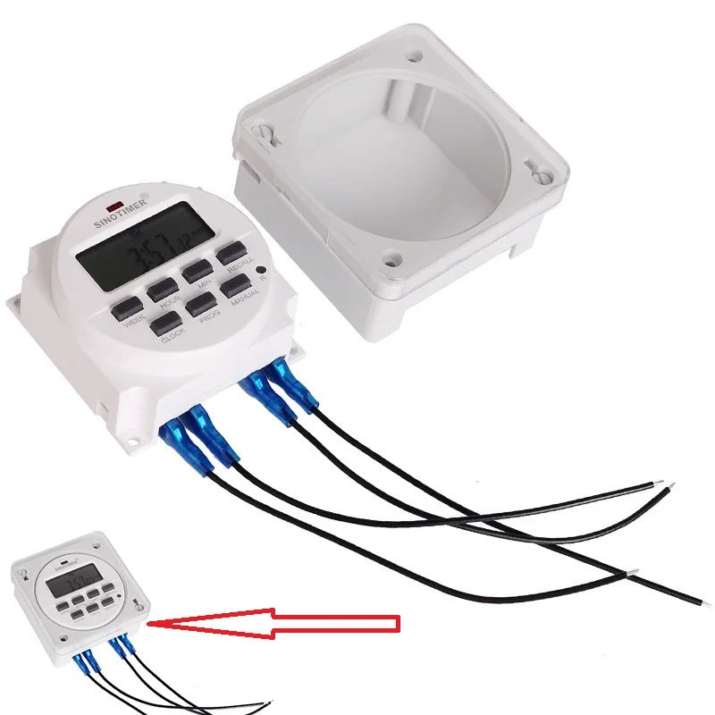 Intervallo di 1 secondo Super Big 1.6 220V 230V Volt Uscita tensione Digitale 7 giorni settimanali Interruttore timer programmabile Controllo relè temporizzato