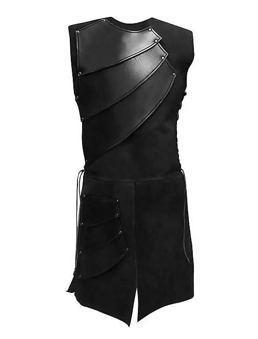 Adult Men Medieval Archer Larp Knight Hero Costume Warrior Black Armor Armour Outfit Roman Solider Gear Coat Clothing M-3XL