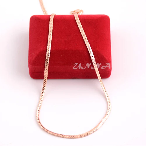 New 3mm 4mm Herringbone Snake Chain Man Woman Rose Gold Color Necklace \\ (NO RED BOX)