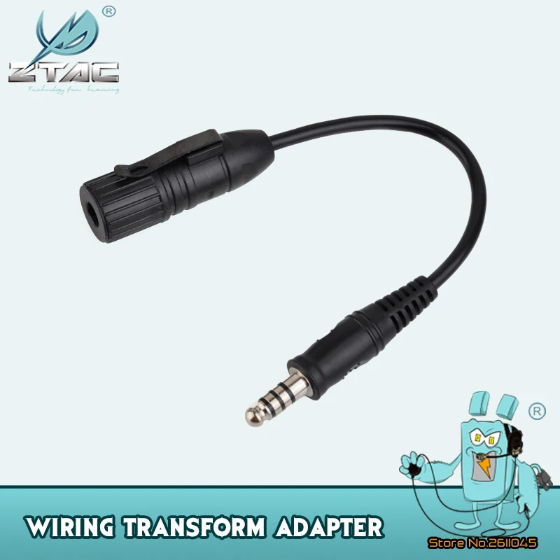 Z-TAC  Tactical Airsoft Hunting Headset Wiring Transform Adapter Z Tactical PTT Adapter cable Weapon Accessories Z145