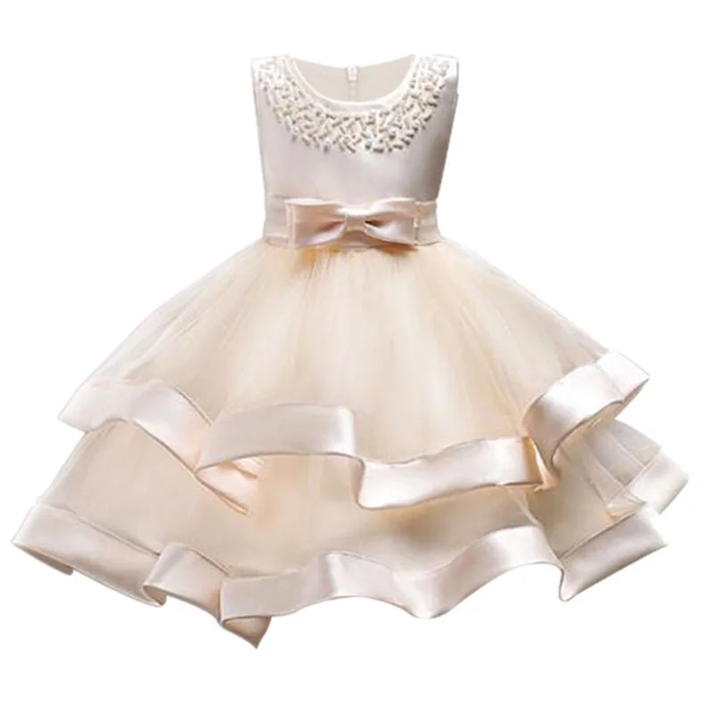 

Новое Кружевное милое Сетчатое Пышное Платье без рукавов с бантом для девушек на день рождения
