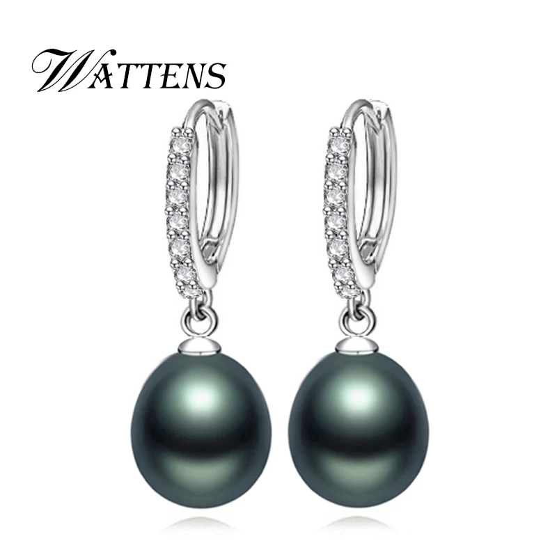 Pearl earrings for Women 925 Sterling Silver Earrings White black natural Freshwater pearl jewelry wedding party love gift New