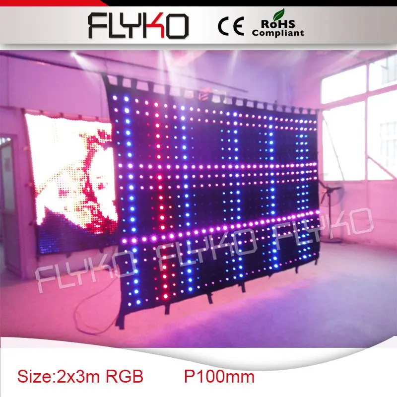 New china products RGB programmble  led video  curtain signs P10cm