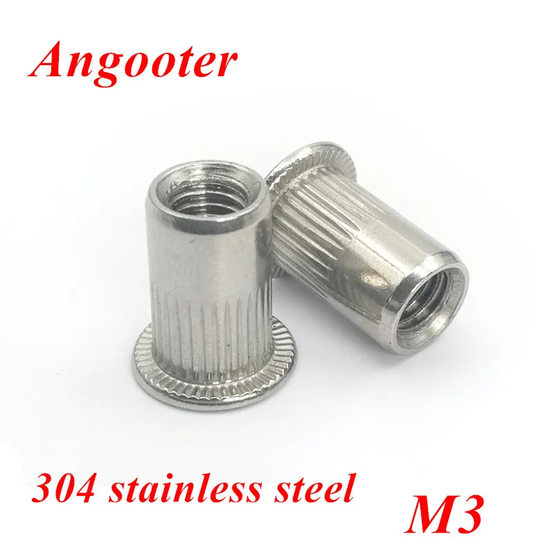 500pcs Rivet Nuts M3 Rivnut 304 stainless steel Countersunk Head Rivet Insert Nut Flat head Nutsert Cap Nuts