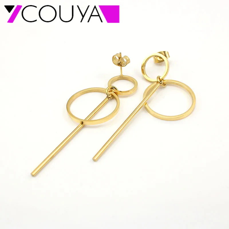 COUYA 2025 1 pair gold/rose gold new fashion Anti Allergy Stainless Steel key Stud Earring women Body Piercing Jewelry