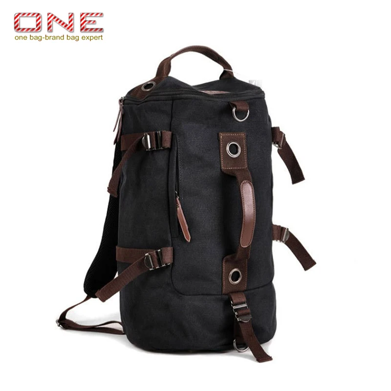 2018 Hot Large capacity man travel bag luggage backpack canvas bucket shoulder bag PT708