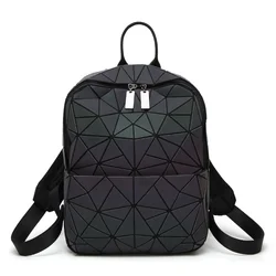 Borsa geometrica lucida Paillettes glitter luminose Zaino femminile Zaino da scuola per donna geometrica per adolescenti mochila feminina 2024