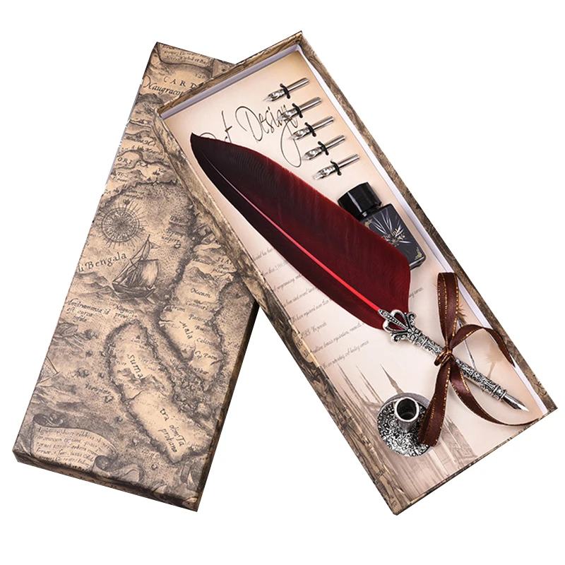 

Английская каллиграфия Ретро реклама подарок перо ручка погруженная в воду металлическая перьевая ручка школьные принадлежности