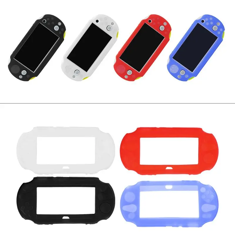 Zwart Blauw Rood Wit Silicone Rubber Zachte Beschermende Case Cover Voor Sony Playstation Ps Vita 2000