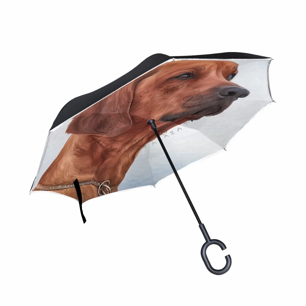 

Rhodesian Ridgeback Dog Reverse Umbrella Windproof Double Layer Inverted Umbrella Self Stand Umbrella Rain Women