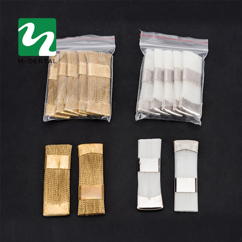 Escova plana de cobre de material dental, Limpe as Brocas Dentárias, Produto Dental, 2 cores para escolher, 2pcs