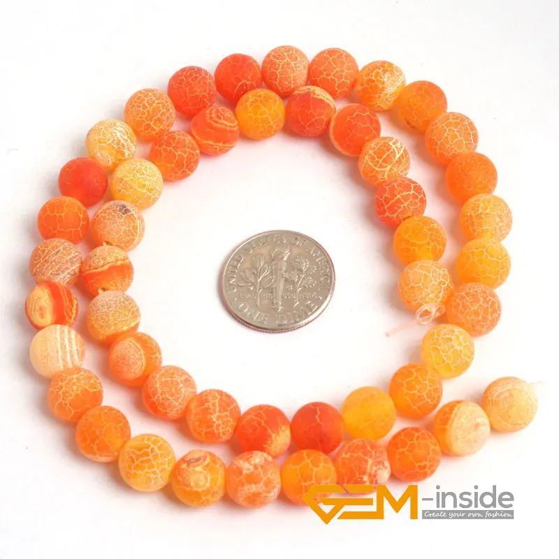 8MM Matte Frosted Orange Carnelian Stone Beads DIY loose beads for jewelry making beads strand 15 \