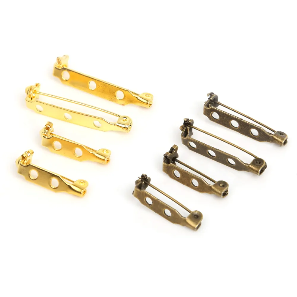 1pc/30pcs 21X5/27X5mm Iron Blank Base Safety Lock Brooch Pins Connectors for DIY Clothing Craft Supplies Brooch Jewelry Making