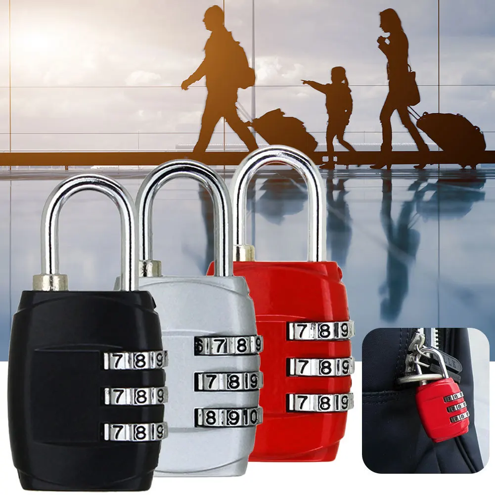 3 Dial Digit Password Combination Padlock Suitcase Luggage Metal Code Lock Mini Coded Keyed Anti-Theft Locks Cijfersloten