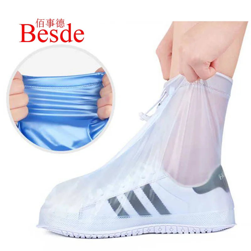 Cubiertas antideslizantes reutilizables para la lluvia, cubiertas impermeables de silicona para botas al aire libre, 1 par