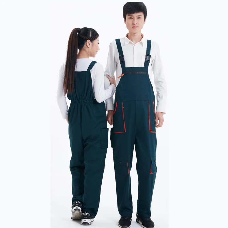 Men Women Bib Overalls Work Clothing Protective Coverall Repairman Strap Jumpsuits Working Uniforms Sleeveless Coveralls 4 Color