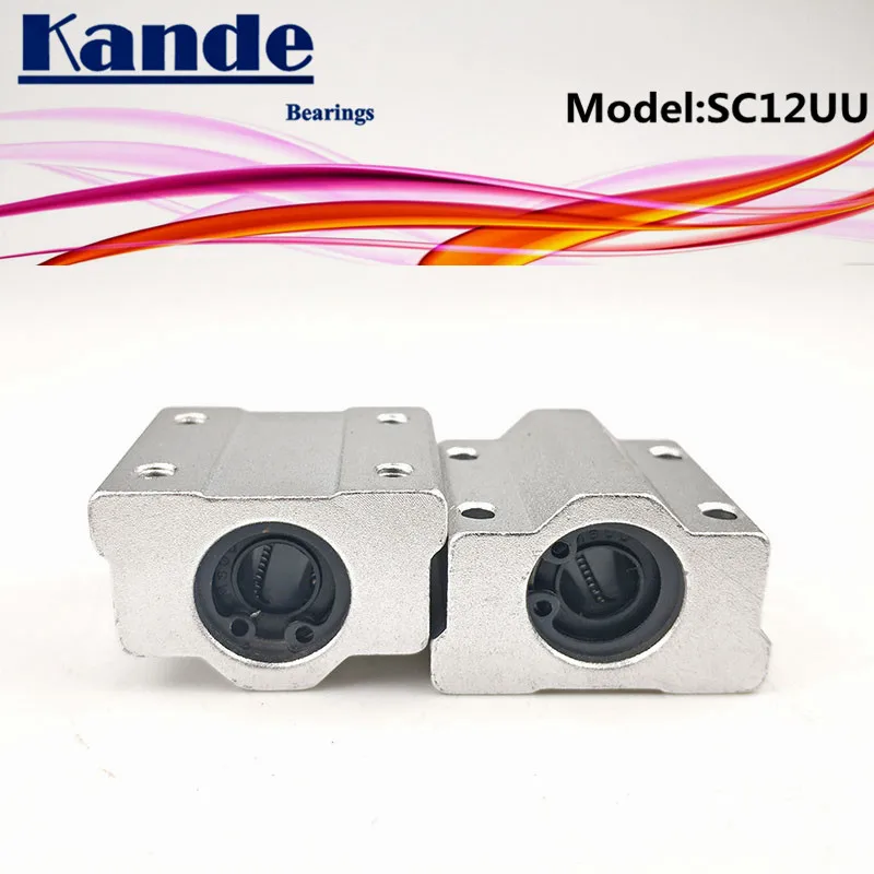 

Kande Bearings 2pcs SC12UU SC12 UU Linear motion Ball Bearing Slide block bushing for 12mm SC12 SC