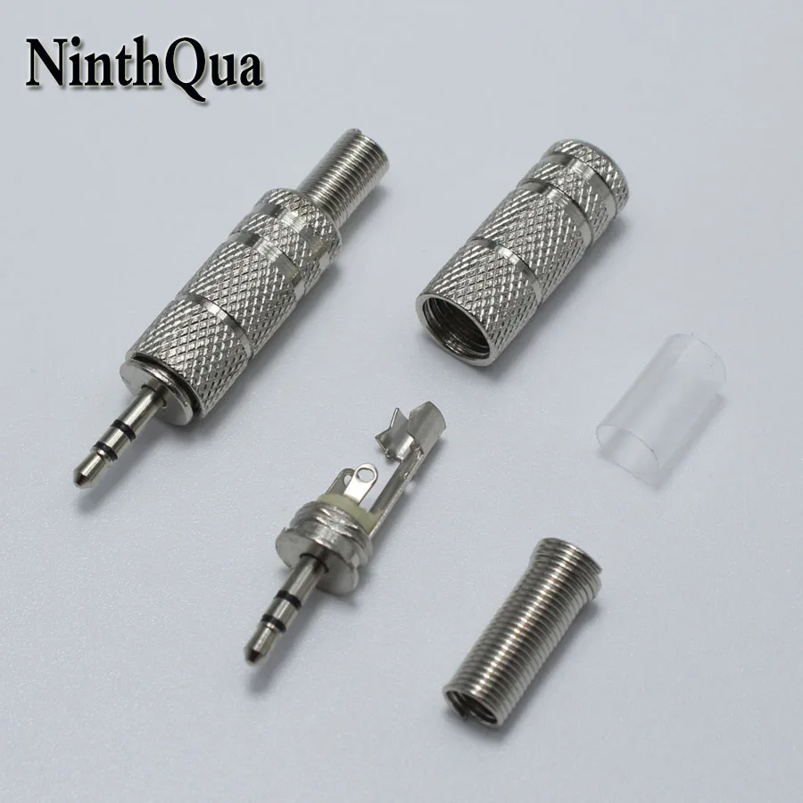 2pcs 2.5mm 3Pin Audio Plug 2.5 mm Stereo Headset  jack Dual Track Headphone Connector Microphone DIY Parts