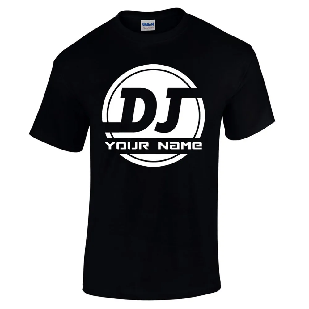 Summer New Print Man Cotton Fashion Personalised Dj Logo Add Your Name Rave House Grime DnB Music Mens T-Shirts Cheap Tee Shirts