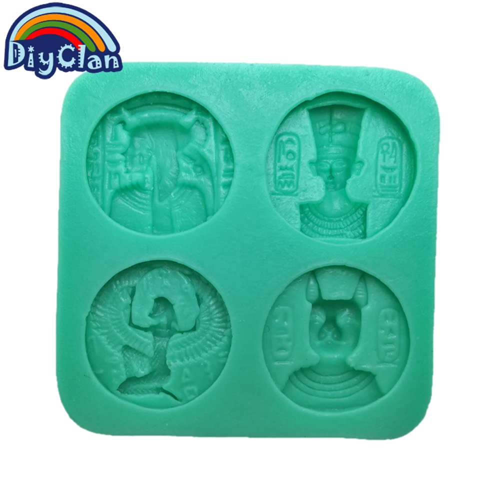 New Pharaoh Coppers Silicone Fondant Cake Mold Chocolate Chip Decoration Tools kitchen Baking Resin Gypsum Handmade Epoxy Mould