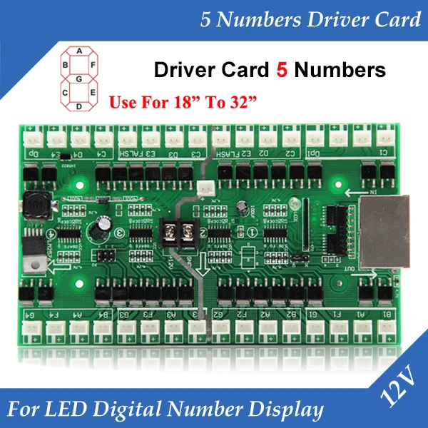 5 Numbers Driver Card Use For 18 inch to 32 inch LED Digital Number Module Gas Oil Price LED Sign Control Card
