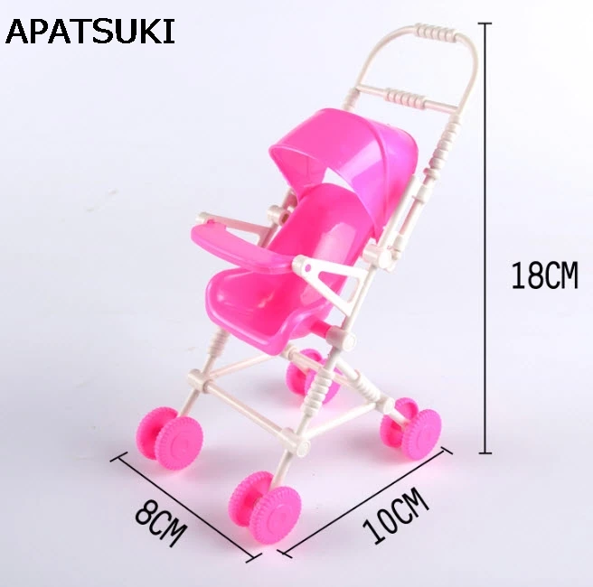 Plastic DIY Assemble Kids Toy Baby Carriage Stroller Trolley Doll Furniture Happy Family For Kelly Doll For Barbie Doll House