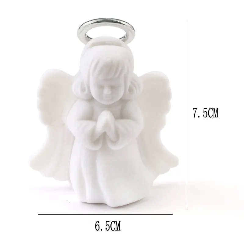 1Piece White Jewelry Box lovely Angel Velvet wedding Ring box Necklace Display Box Gift box Container Case for Jewelry Packaging