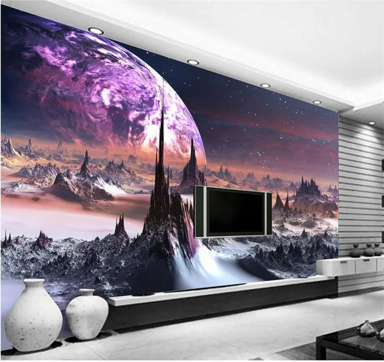 Fantastic universe Starscape Custom mural Modern 3D Living room TV Background Wallpaper Restaurant Hotel Cafe Background Wall